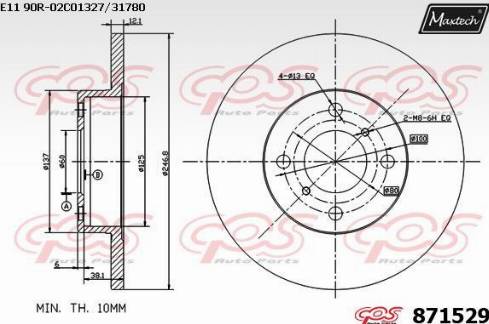 Maxtech 871529.0000 - Kočioni disk www.molydon.hr