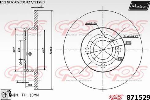 Maxtech 871529.0080 - Kočioni disk www.molydon.hr