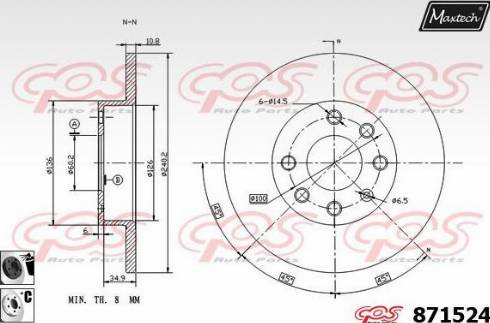 Maxtech 871524.6060 - Kočioni disk www.molydon.hr