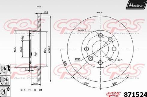 Maxtech 871524.6880 - Kočioni disk www.molydon.hr