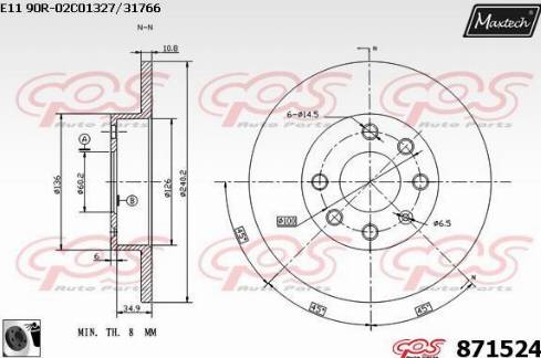 Maxtech 871524.0060 - Kočioni disk www.molydon.hr