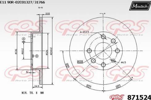 Maxtech 871524.0000 - Kočioni disk www.molydon.hr