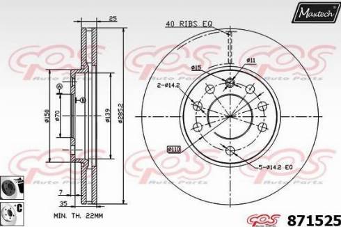 Maxtech 871525.6060 - Kočioni disk www.molydon.hr