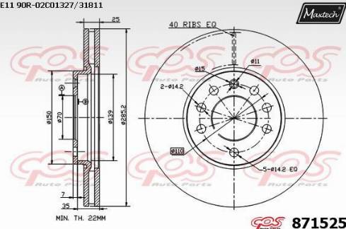 Maxtech 871525.0000 - Kočioni disk www.molydon.hr