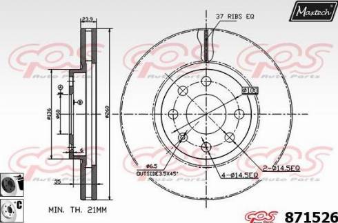 Maxtech 871526.6060 - Kočioni disk www.molydon.hr