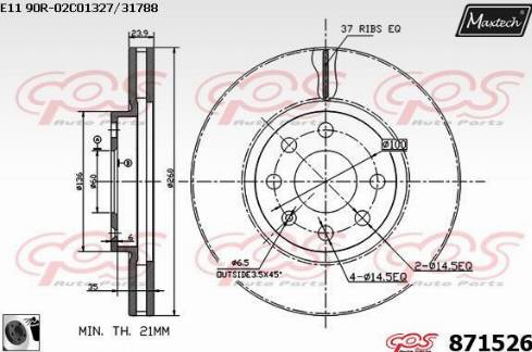 Maxtech 871526.0060 - Kočioni disk www.molydon.hr