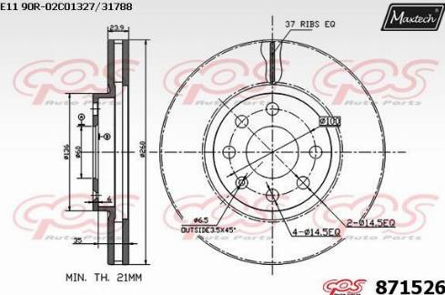 Maxtech 871526.0000 - Kočioni disk www.molydon.hr