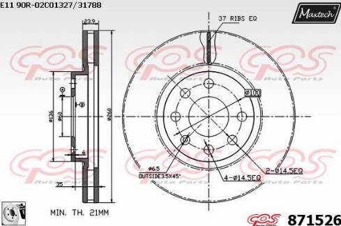 Maxtech 871526.0080 - Kočioni disk www.molydon.hr