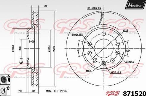 Maxtech 871520.6060 - Kočioni disk www.molydon.hr