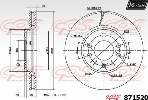 Maxtech 871520.0000 - Kočioni disk www.molydon.hr