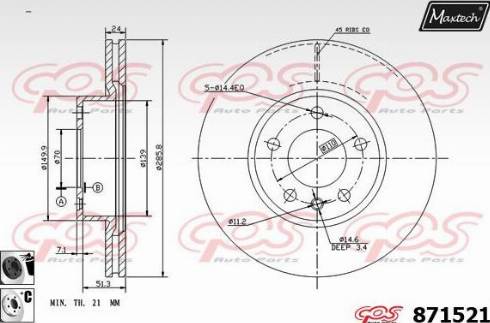 Maxtech 871521.6060 - Kočioni disk www.molydon.hr