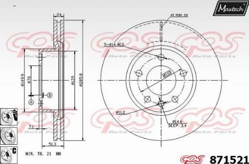 Maxtech 871521.6980 - Kočioni disk www.molydon.hr