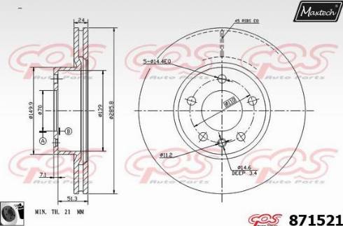 Maxtech 871521.0060 - Kočioni disk www.molydon.hr