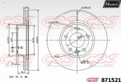 Maxtech 871521.0000 - Kočioni disk www.molydon.hr