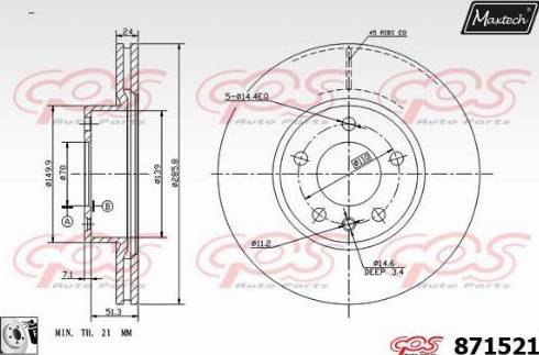 Maxtech 871521.0080 - Kočioni disk www.molydon.hr