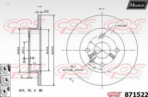 Maxtech 871522.6980 - Kočioni disk www.molydon.hr