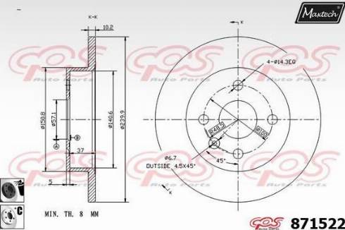 Maxtech 871522.6060 - Kočioni disk www.molydon.hr