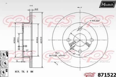 Maxtech 871522.6880 - Kočioni disk www.molydon.hr