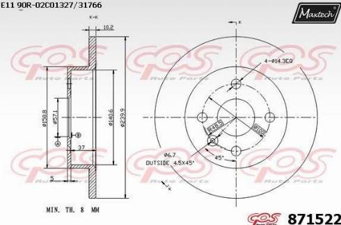 Maxtech 871522.0000 - Kočioni disk www.molydon.hr