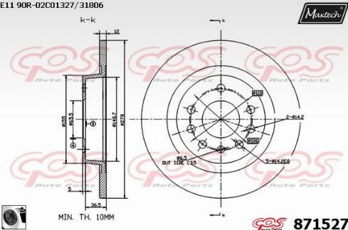 Maxtech 871527.0060 - Kočioni disk www.molydon.hr