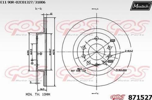 Maxtech 871527.0000 - Kočioni disk www.molydon.hr