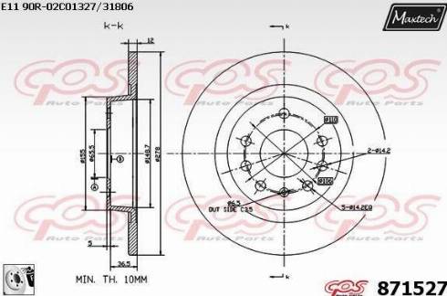 Maxtech 871527.0080 - Kočioni disk www.molydon.hr