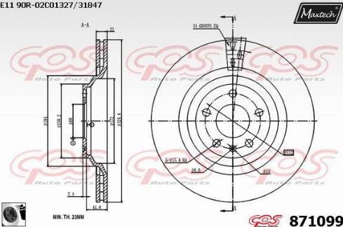 Maxtech 871099.0060 - Kočioni disk www.molydon.hr