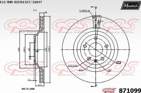 Maxtech 871099.0000 - Kočioni disk www.molydon.hr