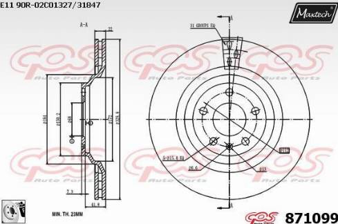 Maxtech 871099.0080 - Kočioni disk www.molydon.hr