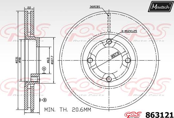 Maxtech 871099 - Kočioni disk www.molydon.hr