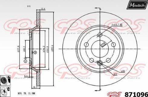 Maxtech 871096.6060 - Kočioni disk www.molydon.hr