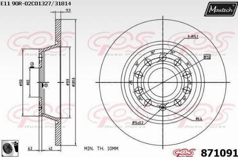 Maxtech 871091.0060 - Kočioni disk www.molydon.hr