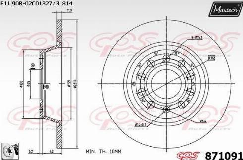 Maxtech 871091.0080 - Kočioni disk www.molydon.hr