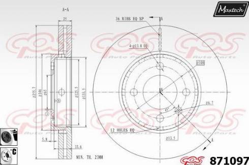 Maxtech 871097.6060 - Kočioni disk www.molydon.hr