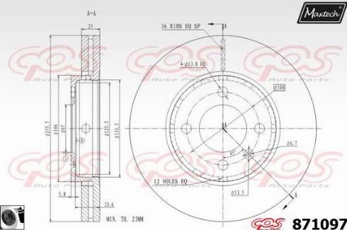 Maxtech 871097.0060 - Kočioni disk www.molydon.hr