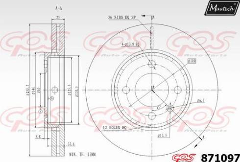 Maxtech 871097.0000 - Kočioni disk www.molydon.hr