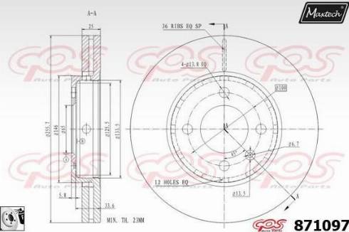 Maxtech 871097.0080 - Kočioni disk www.molydon.hr