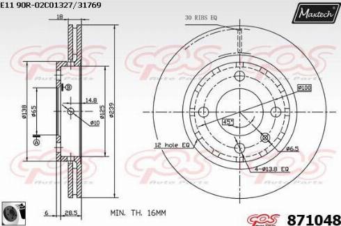 Maxtech 871048.0060 - Kočioni disk www.molydon.hr