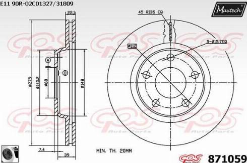 Maxtech 871059.0060 - Kočioni disk www.molydon.hr