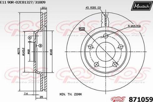 Maxtech 871059.0000 - Kočioni disk www.molydon.hr