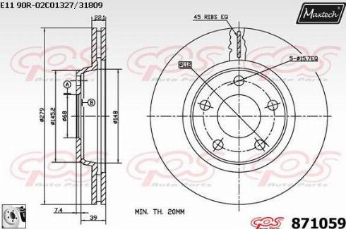 Maxtech 871059.0080 - Kočioni disk www.molydon.hr