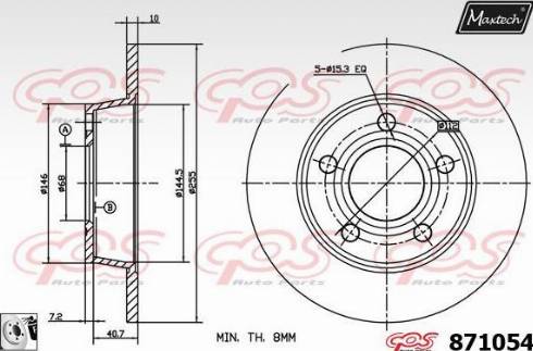 Maxtech 871054.0080 - Kočioni disk www.molydon.hr