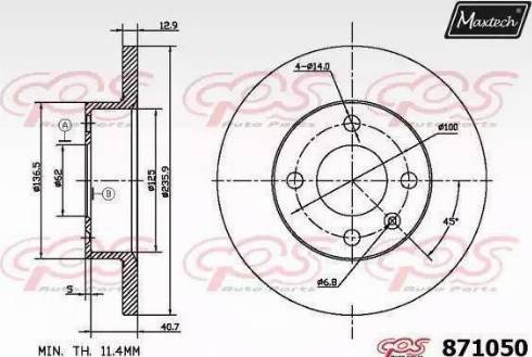 Maxtech 871050.6060 - Kočioni disk www.molydon.hr