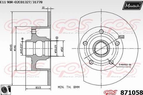 Maxtech 871058.0060 - Kočioni disk www.molydon.hr