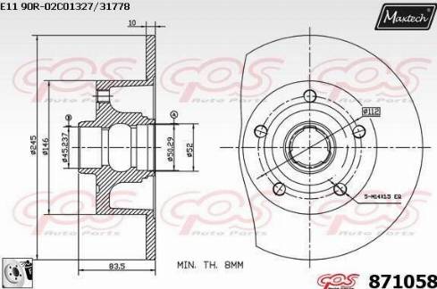 Maxtech 871058.0080 - Kočioni disk www.molydon.hr