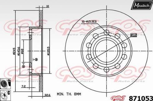 Maxtech 871053.6060 - Kočioni disk www.molydon.hr