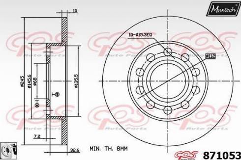 Maxtech 871053.0080 - Kočioni disk www.molydon.hr