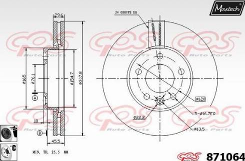 Maxtech 871064.6060 - Kočioni disk www.molydon.hr