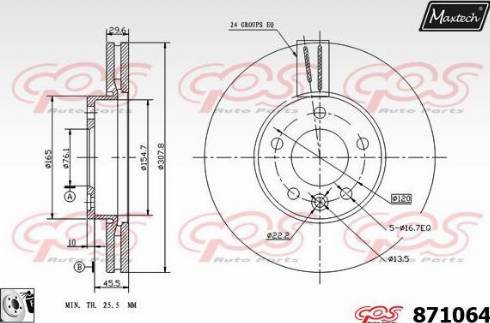 Maxtech 871064.0080 - Kočioni disk www.molydon.hr