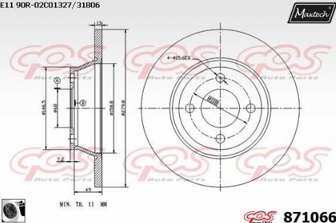 Maxtech 871066.0060 - Kočioni disk www.molydon.hr